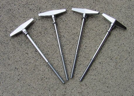 4 pack Bass Drum T-Rod 7/32"